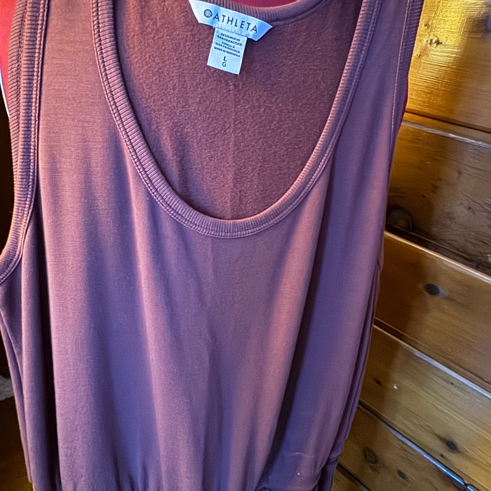 ATHLETA NWOT Abstract Brown Wide-Leg Jumpsuit Large - Picture 5 of 6